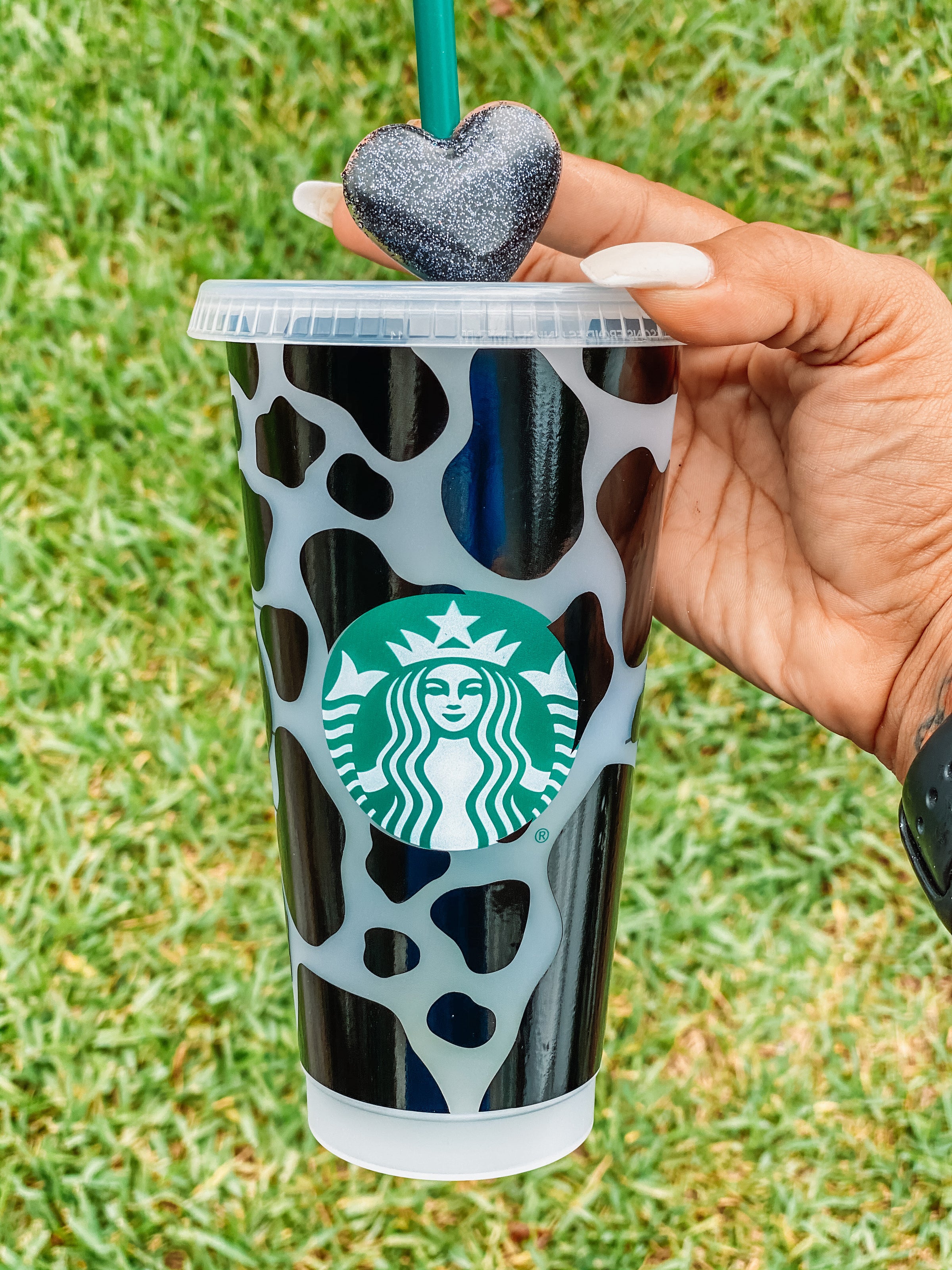 Starbucks Reusable Venti Cup, Cow Print, Personalized Cup with Name, Gift for Best Friend, Sister Gift, Birthday Gift, Starbucks