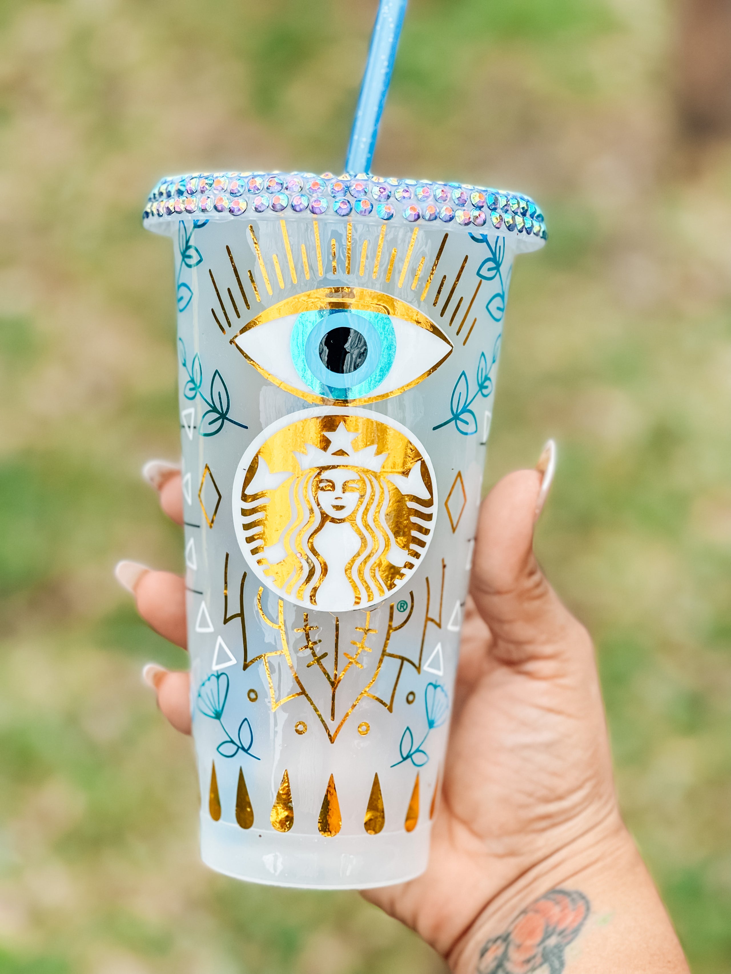 Glittered Starbucks Cup, Reusable Starbucks cold cup, Starbucks Venti  Cold Cup, Glittered Tumbler, Personalized Cup, Hocus Pocus